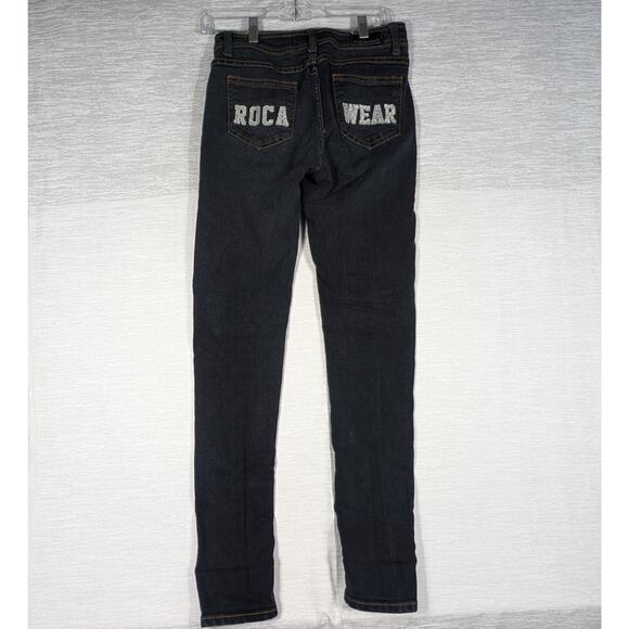 Rocawear Skinny Jeans Womens Size 5 Black Ankle Jeans Y2K Embroidered Pockets - Picture 3 of 9